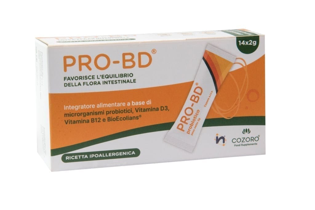 Pro-BD probiotico con Bioecolians e vitamine B12 D3