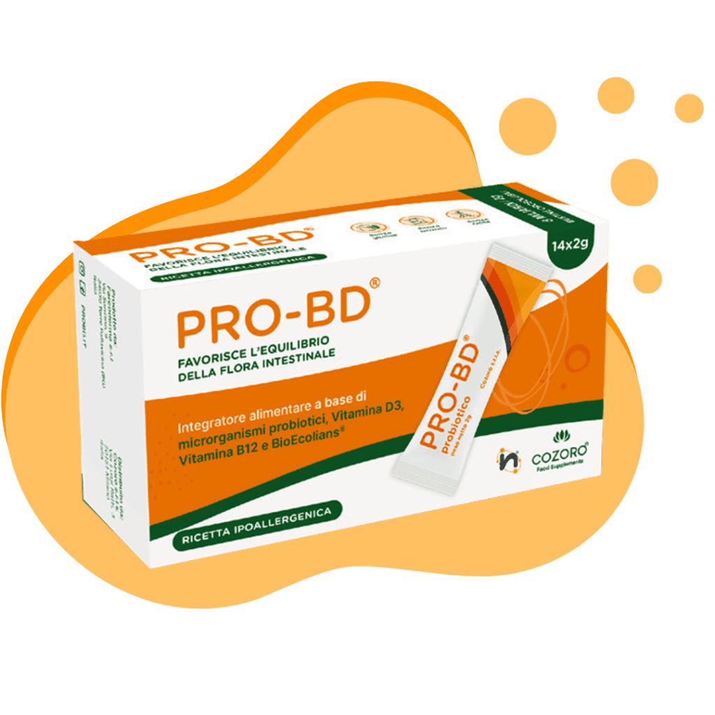 Pro-BD probiotico con Bioecolians e vitamine B12 D3